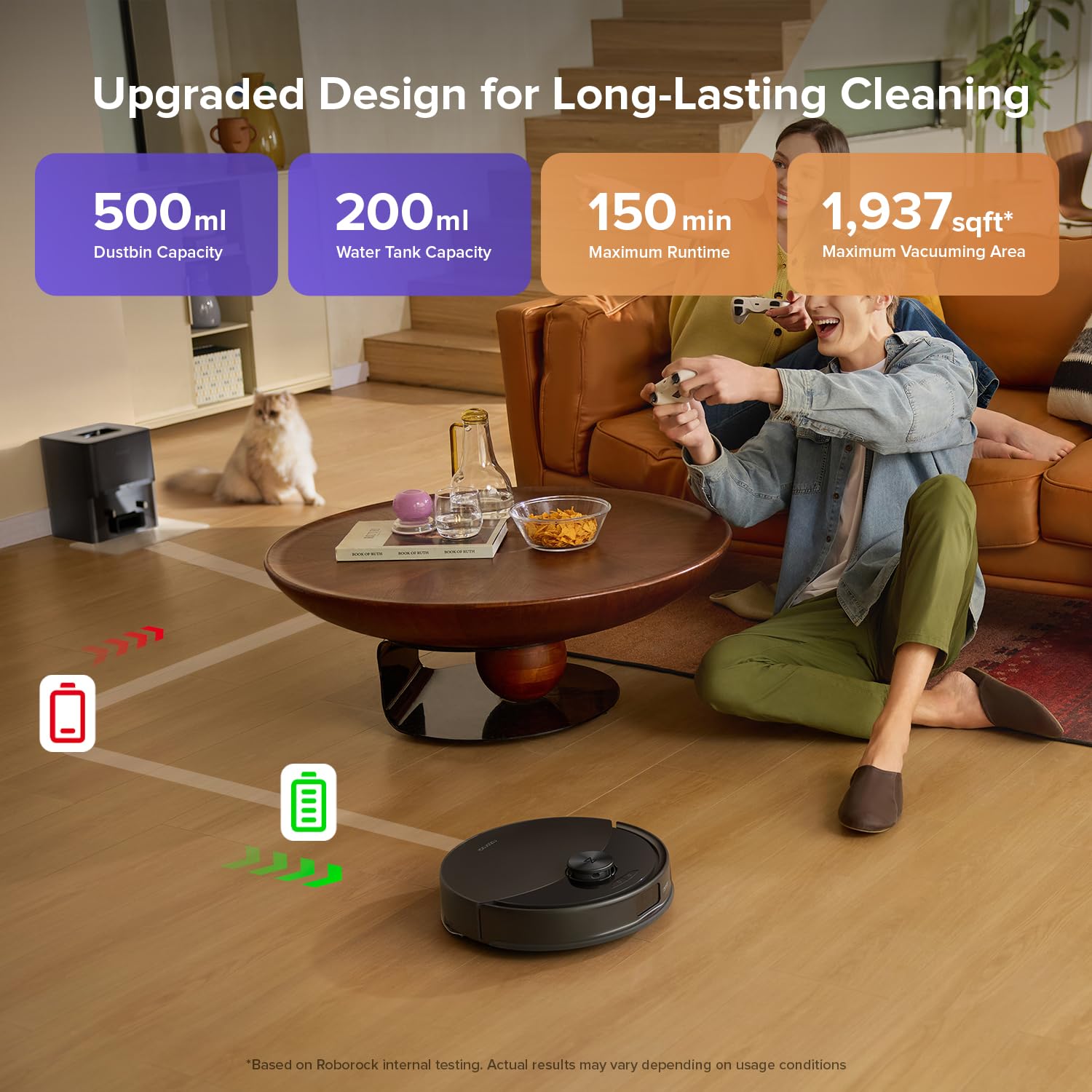 Robot Vacuum Q10 S5+ Self-Emptying 10000Pa Suction Dual Anti-Tangle Black